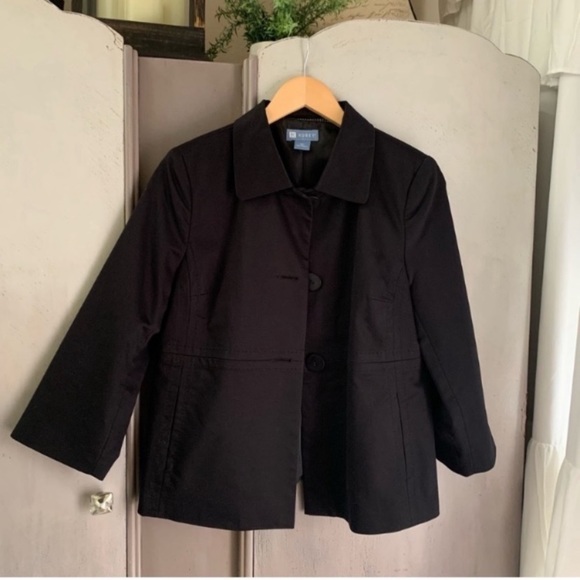 Korea Black Button Front Jacket - Picture 1 of 6